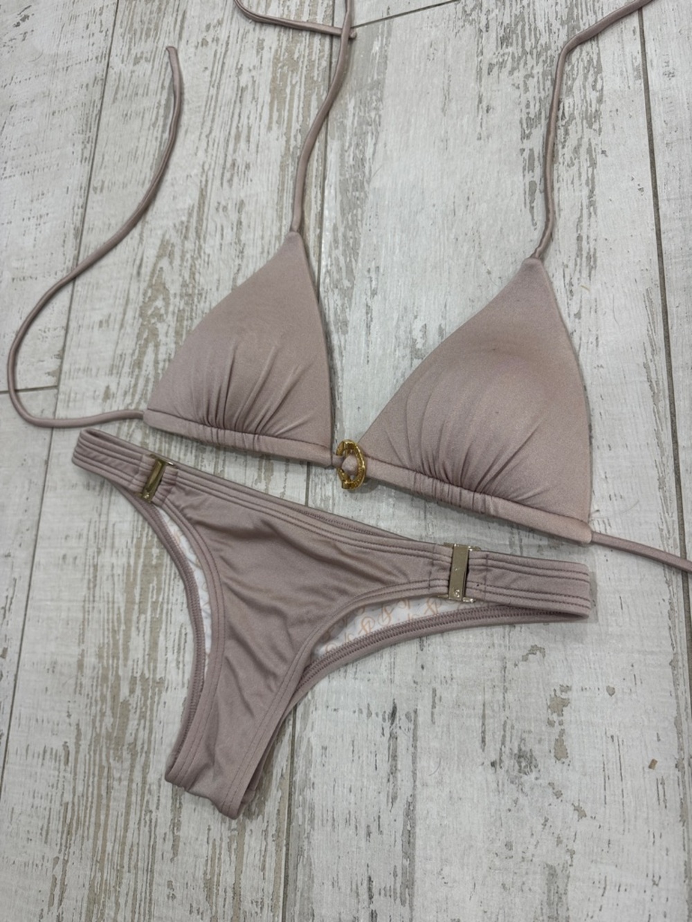 Women’s Triangle Bikini Set in Mauve Taupe